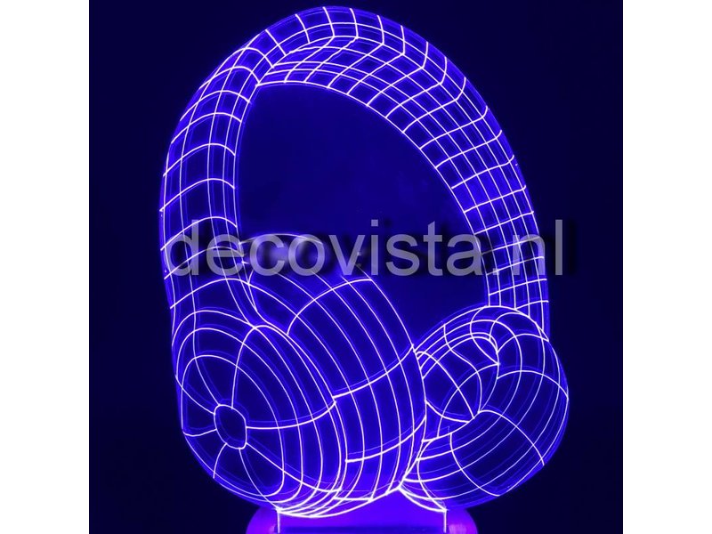 Table lamp in 2D headphone design RGB