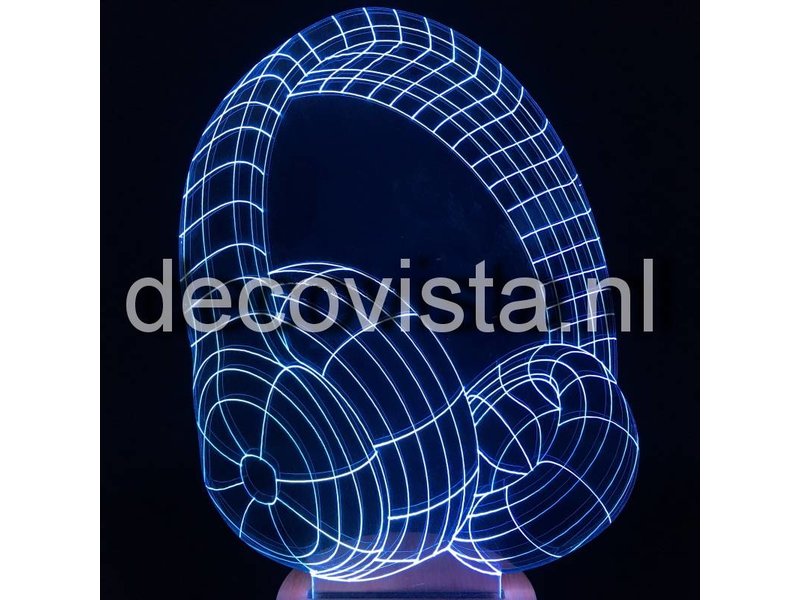 Table lamp in 2D headphone design RGB