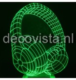 Table lamp in 2D headphone design RGB