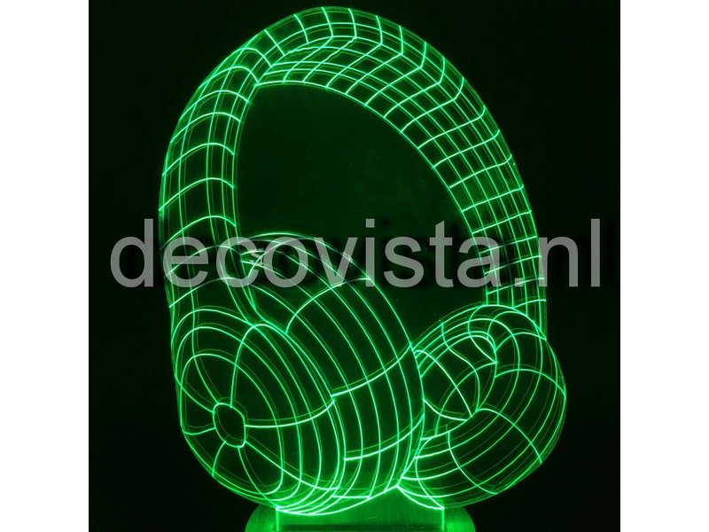 Table lamp in 2D headphone design RGB