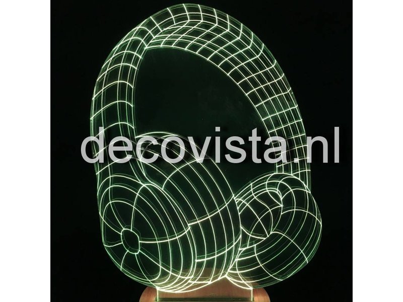 Lámpara de mesa diseño de auriculares 2D