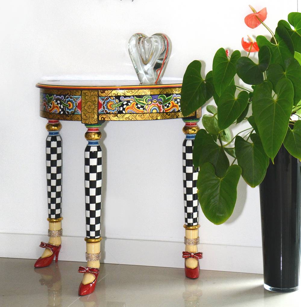 nicht rijstwijn buik Halfronde sidetable of haltafel - Versailles - DecoVista - kleurrijke  meubelen, wanddecoraties en glasobjecten