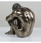 BodyTalk Naked bronze  bodybuilder, sitting position - L