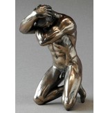 BodyTalk Bodybuilder, patinated bronze sculpture