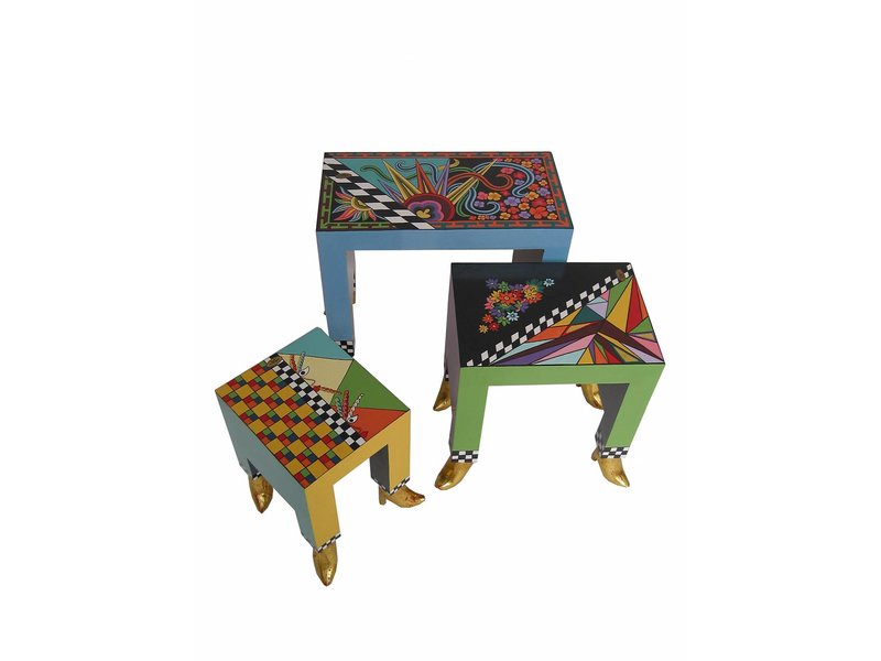 Toms Drag Set of three end tables, side table