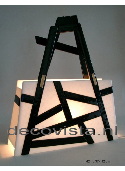 Design Elena Table lamp glass fusion, black and white