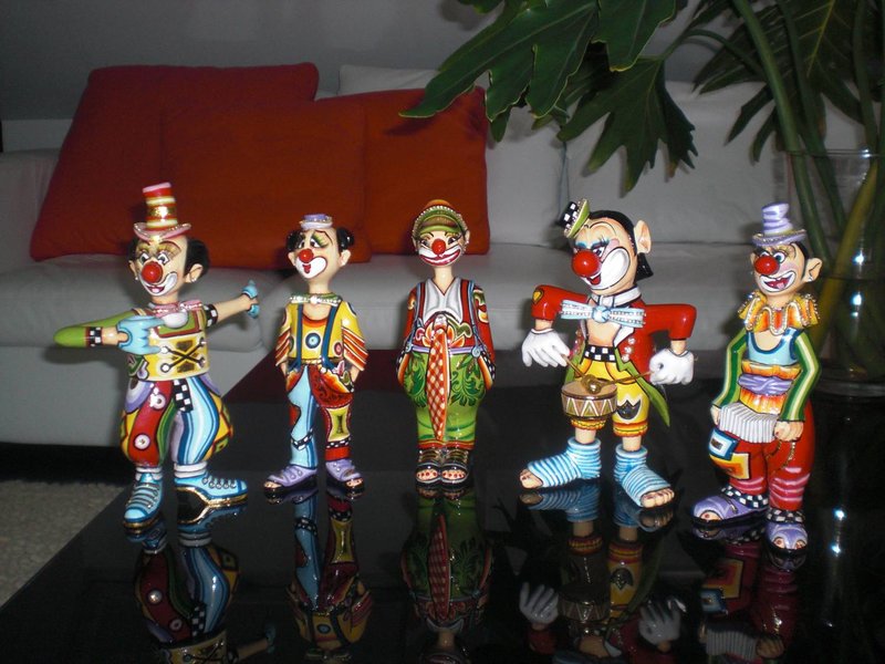 Toms Drag ands Clown Moretti, art sculpture clown
