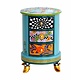 Round chest of drawers, turqoise