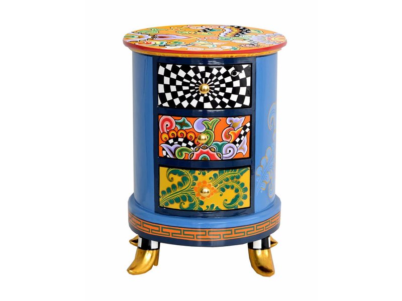 Toms Drag Rond ladenkastje of nachtkastje - top oranje