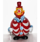 Vetri di Murano Clown met ronde buik rood/wit - muranoglas