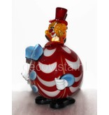 Vetri di Murano Clown met ronde buik rood/wit - muranoglas