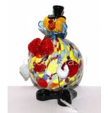 Vetri di Murano Clown mit runden Bauch rot/weiß - Murano-Glas