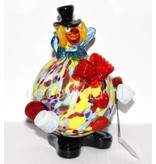 Vetri di Murano Clown mit runden Bauch rot/weiß - Murano-Glas