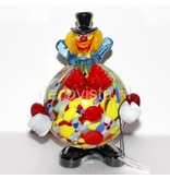 Vetri di Murano Clown mit runden Bauch rot/weiß - Murano-Glas