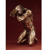 BodyTalk Bodybuilder, patinated bronze sculpture