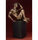 BodyTalk Nude statue bodybuilder on black pedestal