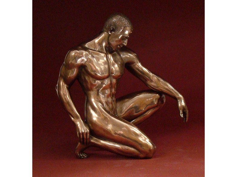 BodyTalk Patinated bronze sculpture - man