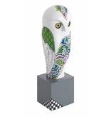 Toms Drag Snowy owl on pedestal - L - Silver Line