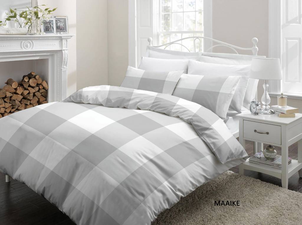 Cottons Dekbedovertrek Katoen Maaike Grey
