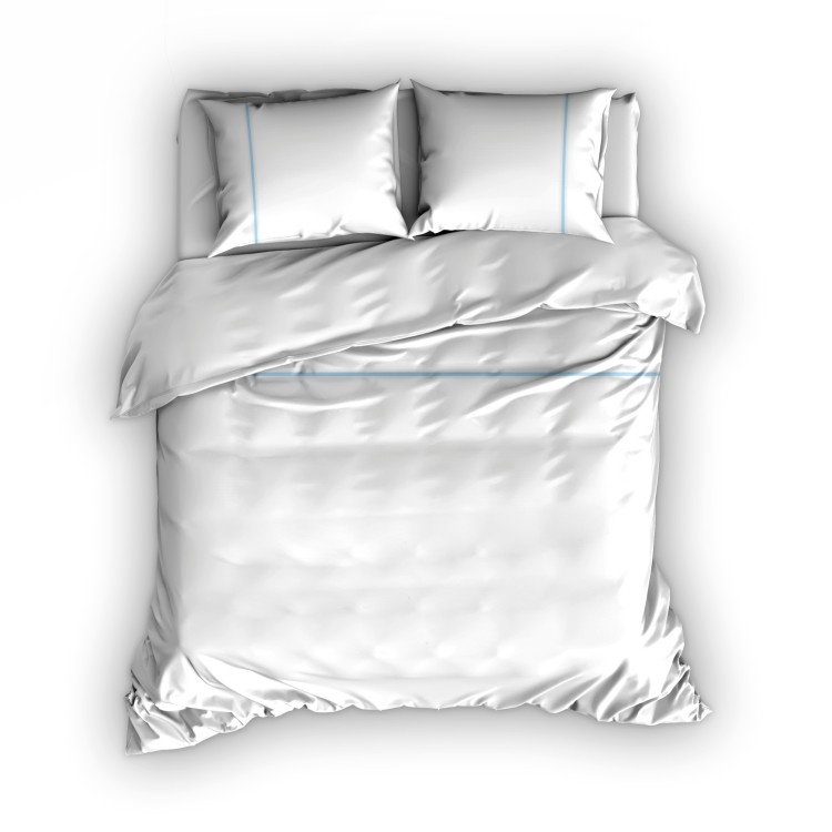 Cascina Colorini Dekbedovertrek Percale Divina Wit Bleu