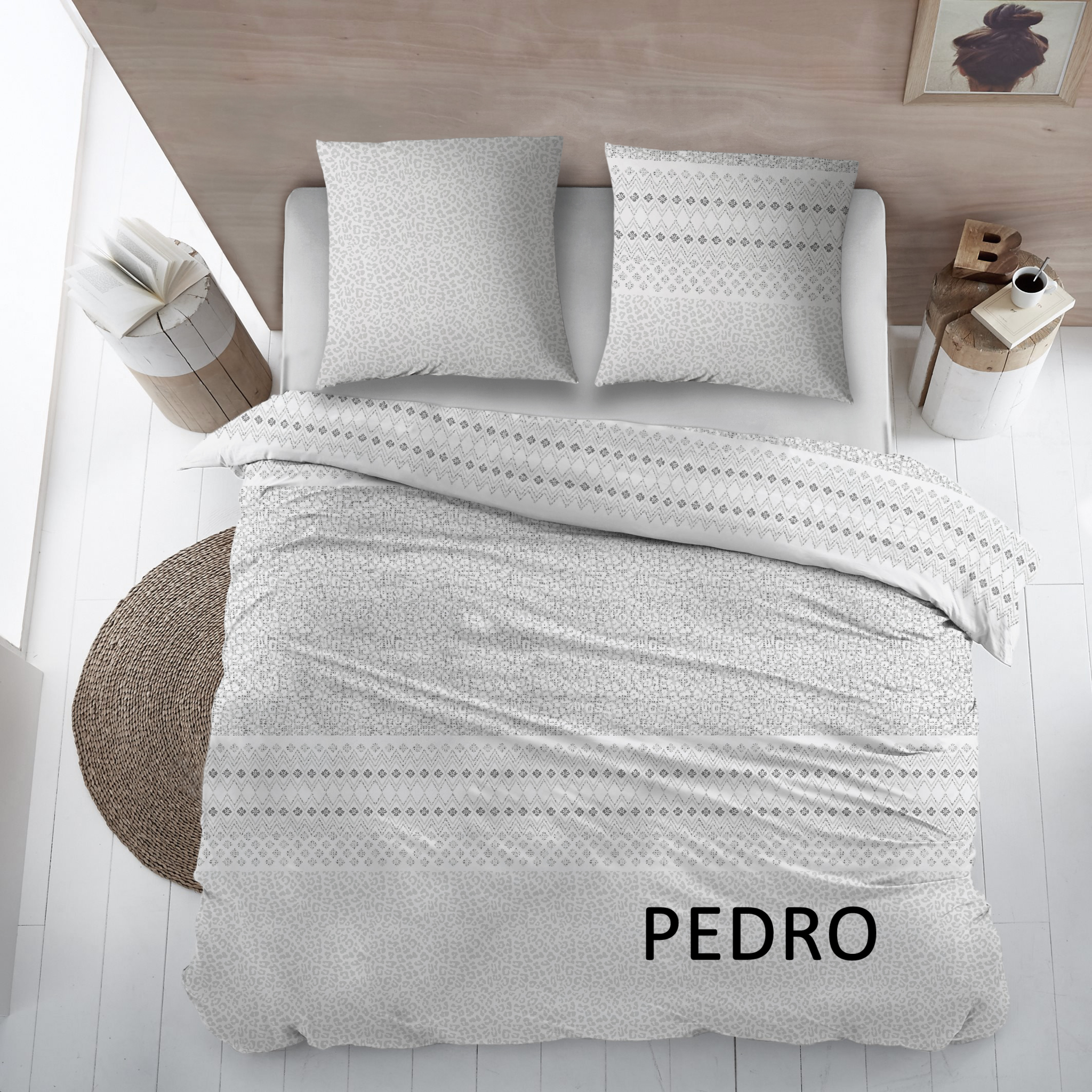 Cottons Dekbedovertrek Katoen Pedro Gray