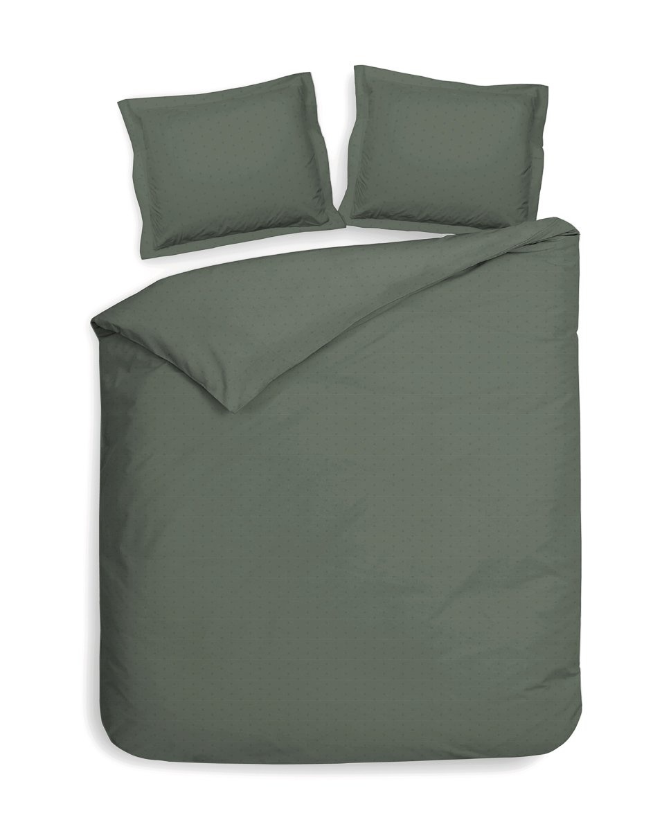 Heckett & Lane Dekbedovertrek Satijn Puntini Mineral Green