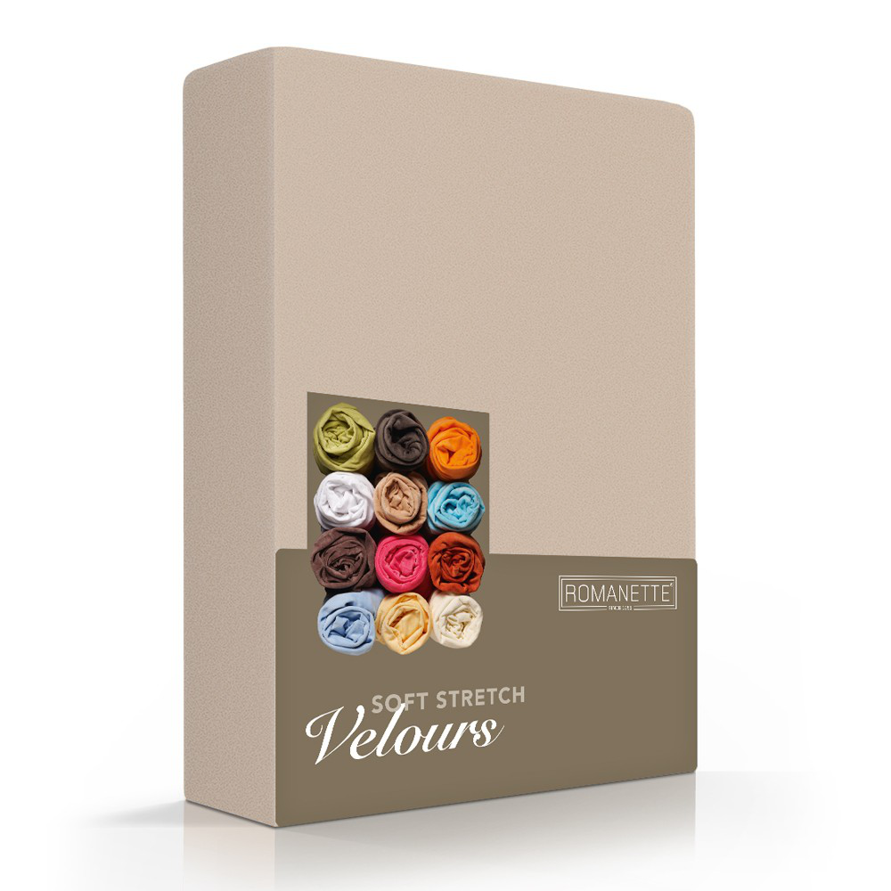 Romanette Hoeslaken Velours Beige