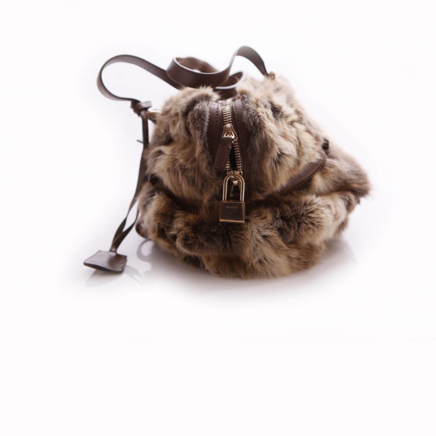 GUCCI Rabbit Fur 85th Anniversary Horsebit shoulder bag. - Unique