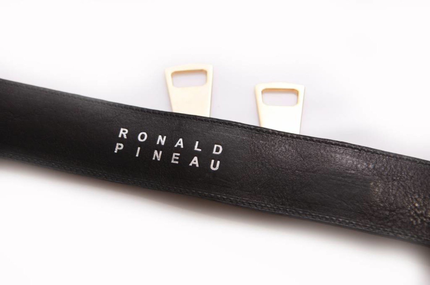 Ronald Pineau Ronald Pineau, black leather belt with golden zipper