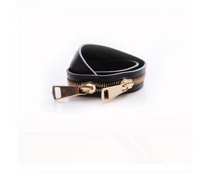 Ronald Pineau Ronald Pineau, black leather belt with golden zipper