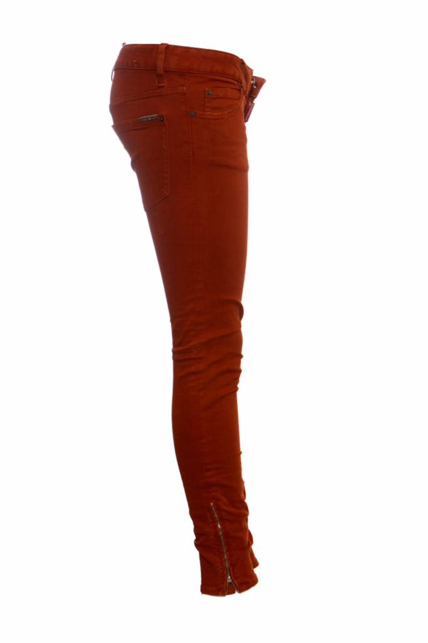 orange biker jeans