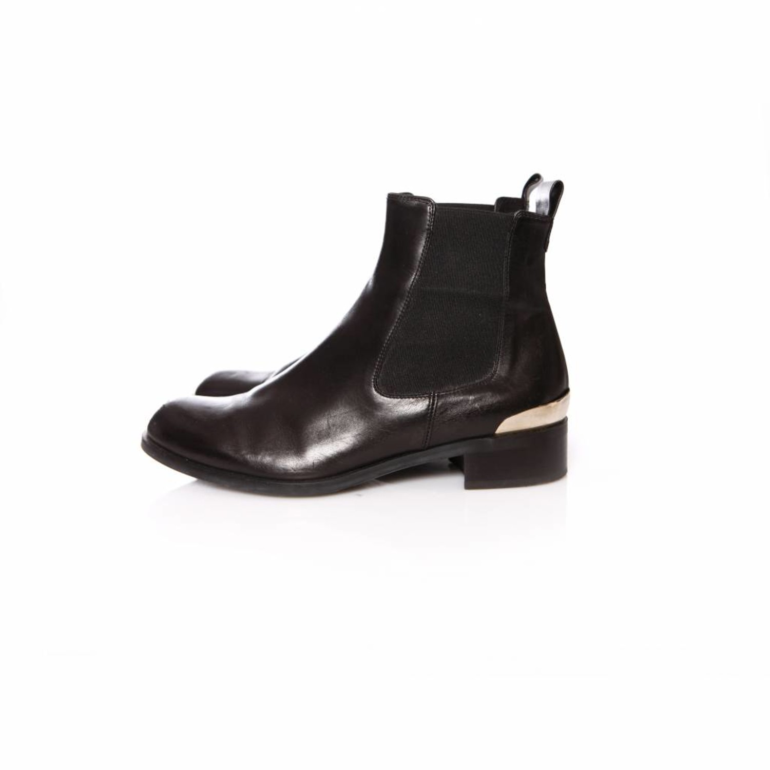 Bromley, black leather chelsea boots 