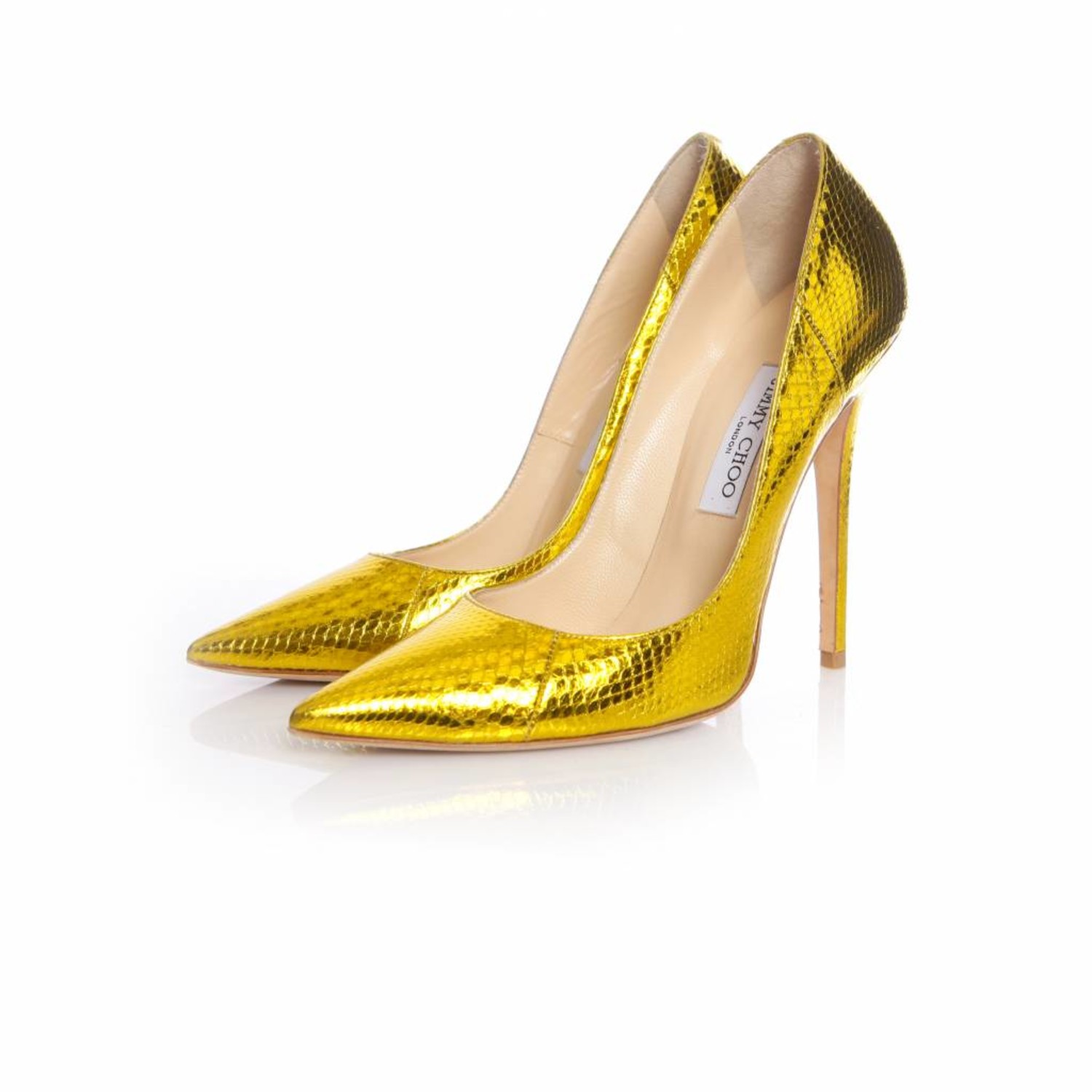jimmy choo gold high heels