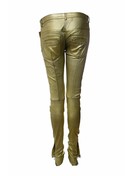 bjerg officiel Forespørgsel Balmain, metallic gold leather biker pants. - Unique Designer Pieces