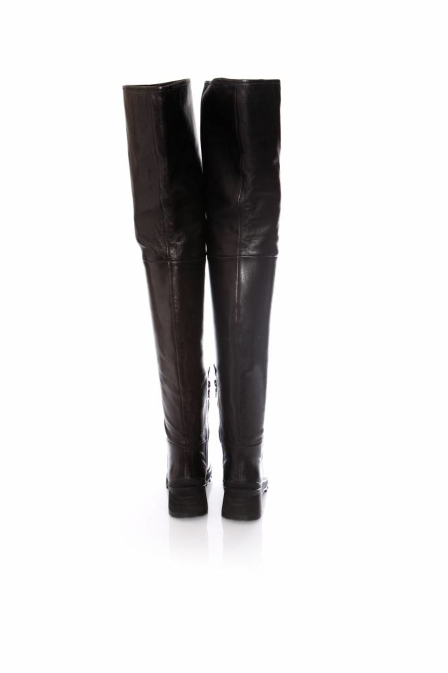 Prada, long black leather boots. - Unique Designer Pieces