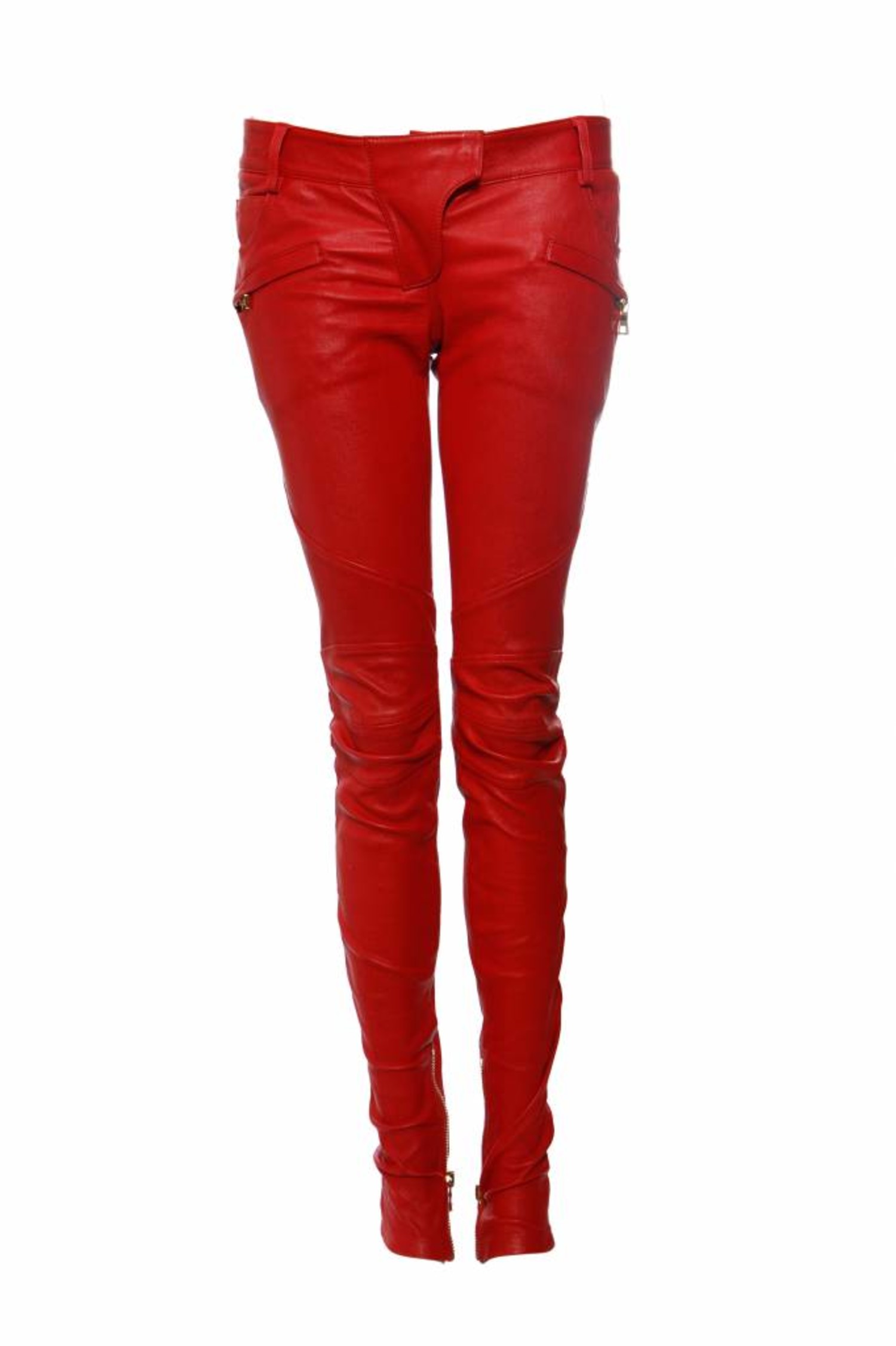 Balmain Leather Pants Womens ~ Size FR 40 Biker Style 100
