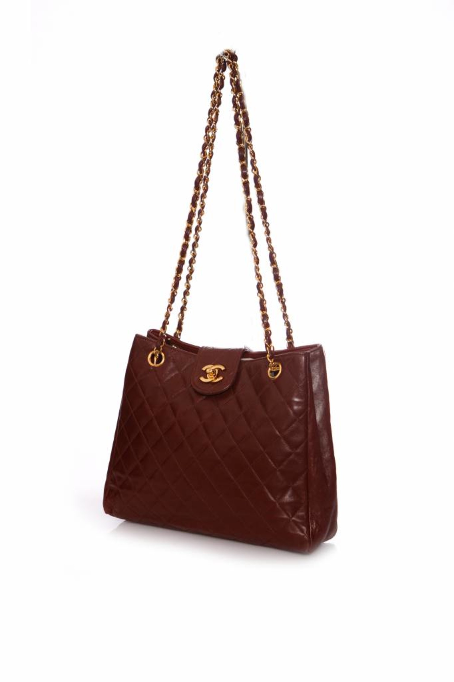 Chanel Burgundy Quilted Calfskin Classic Shopping Tote Silver Hardware,  2019 Available For Immediate Sale At Sotheby's