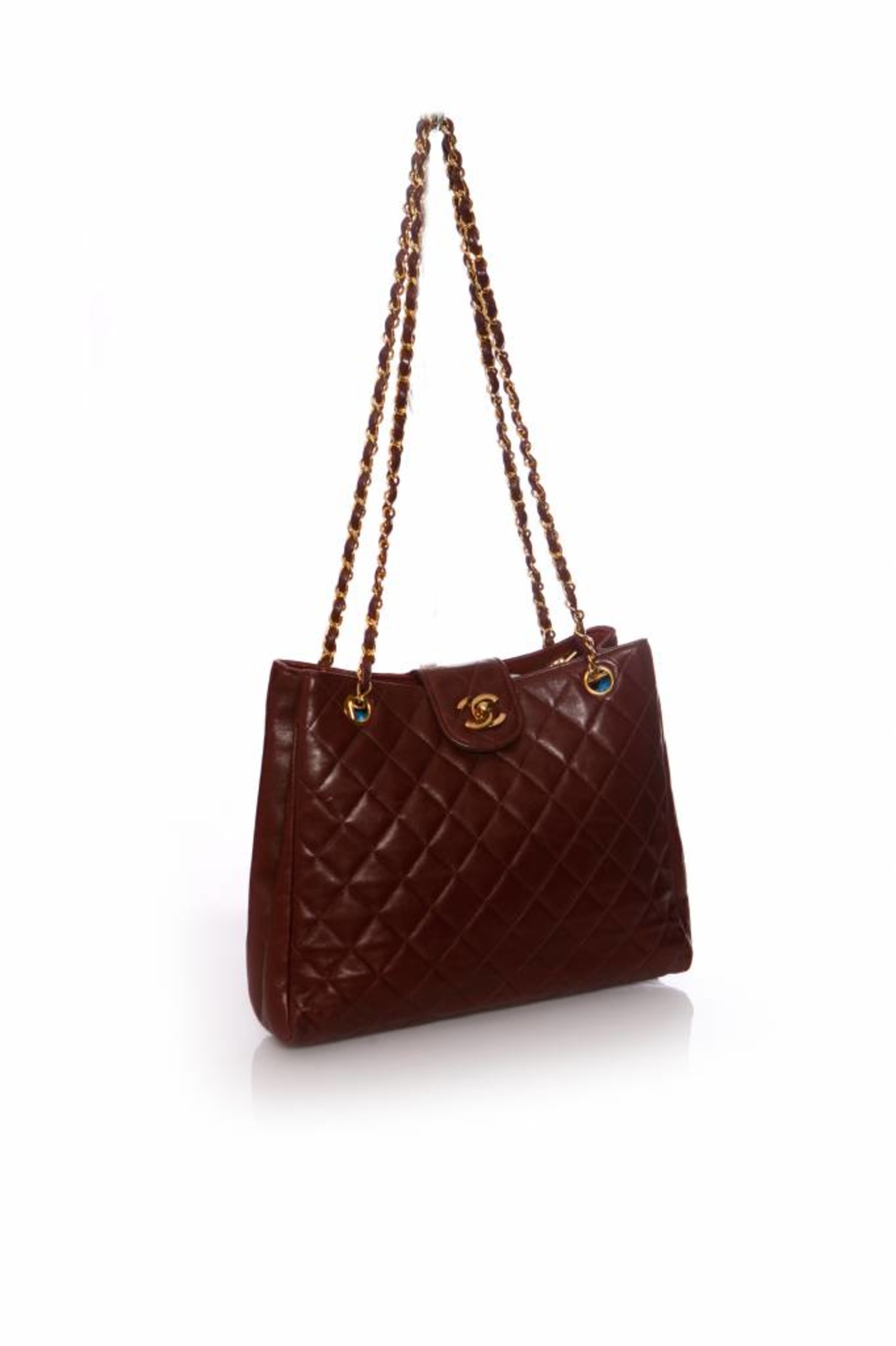 Chanel, Vintage Quilted burgundy Chanel bag with gold hardware. - Unique  Designer Pieces