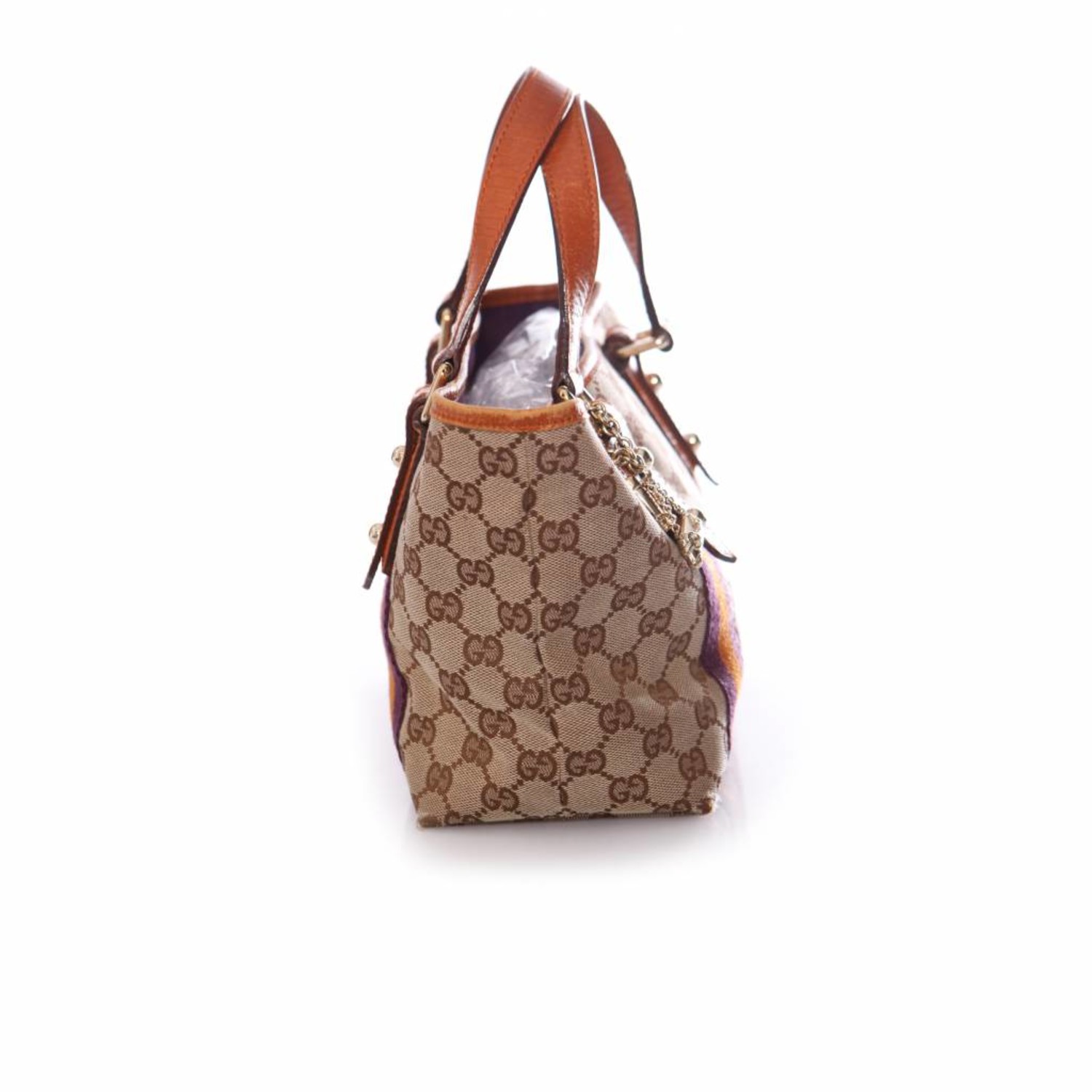 Gucci, Mini canvas tote bag shopper with gold Unique
