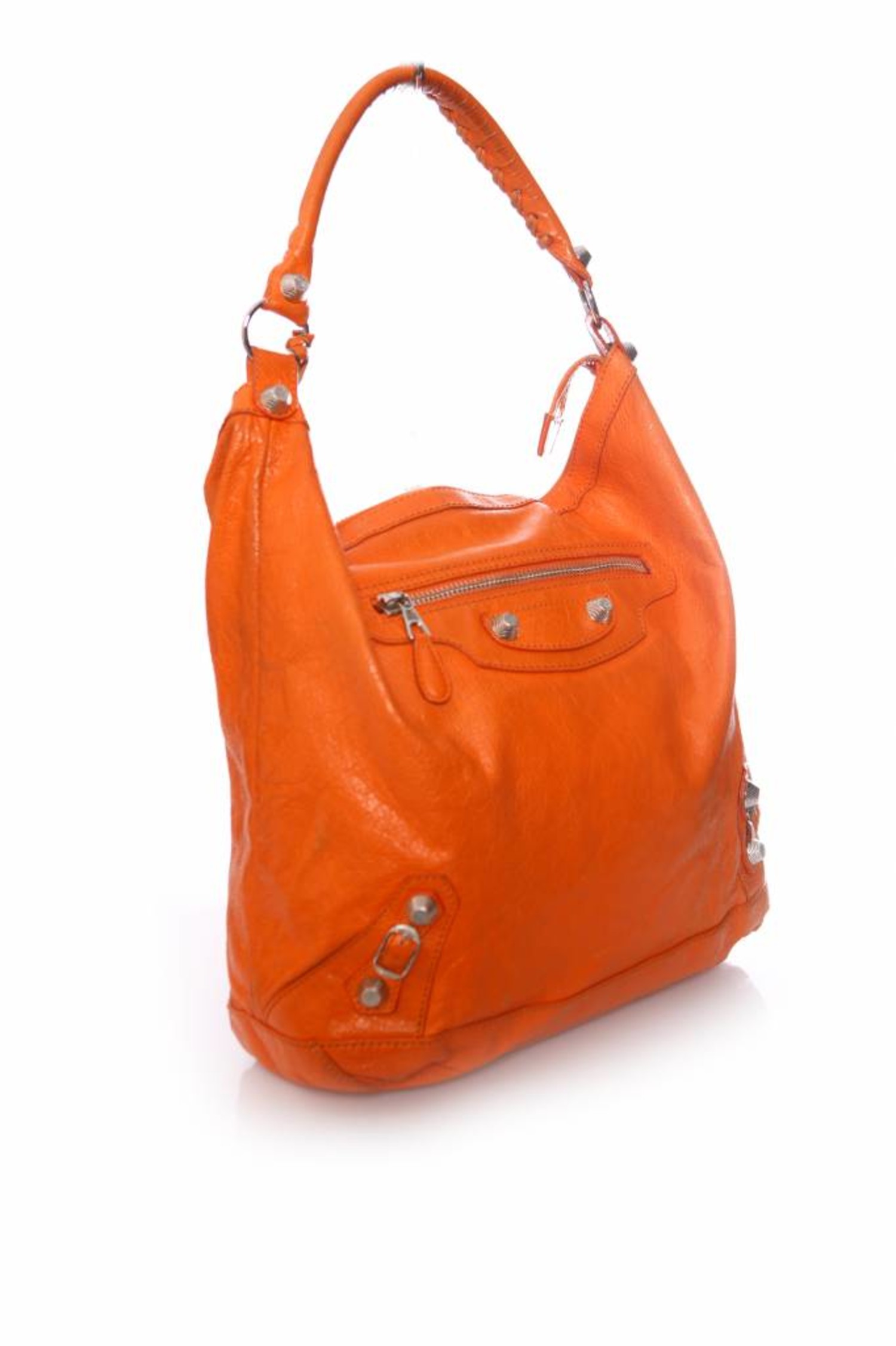 Balenciaga Orange Le Cagole XS Shoulder Bag Crocodile Embossed Studded  Crossbody  eBay