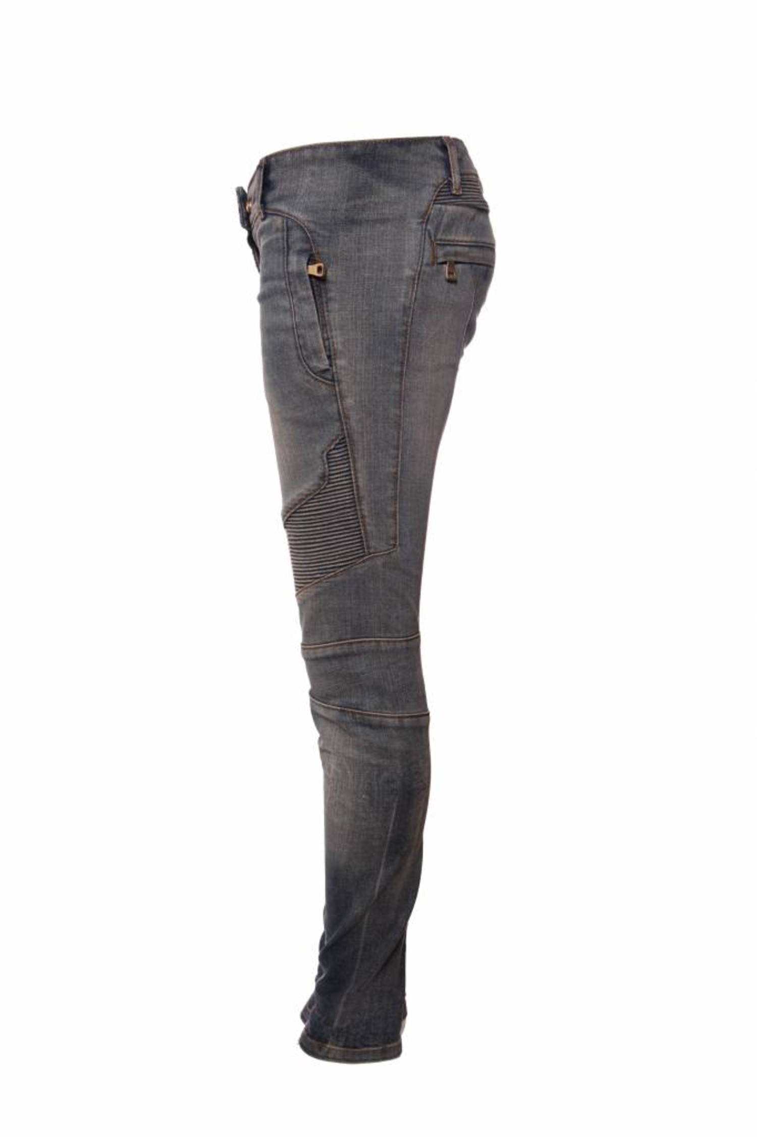 Balmain, light biker jeans in size 36FR/XS. - Unique Designer Pieces