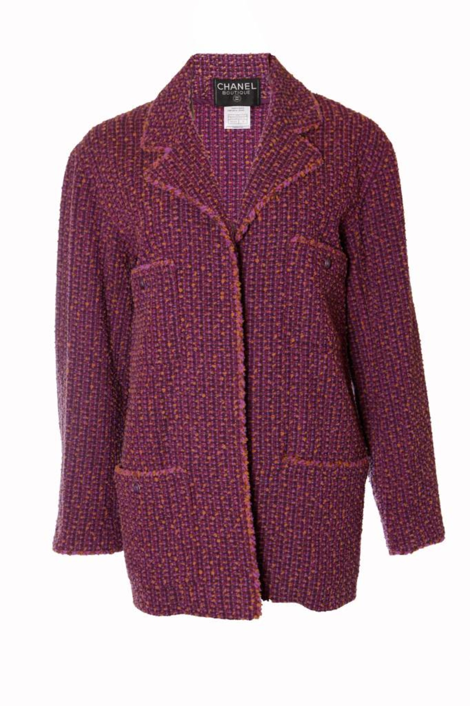 Chanel, purple boy fit boucle blazer. - Unique Designer Pieces