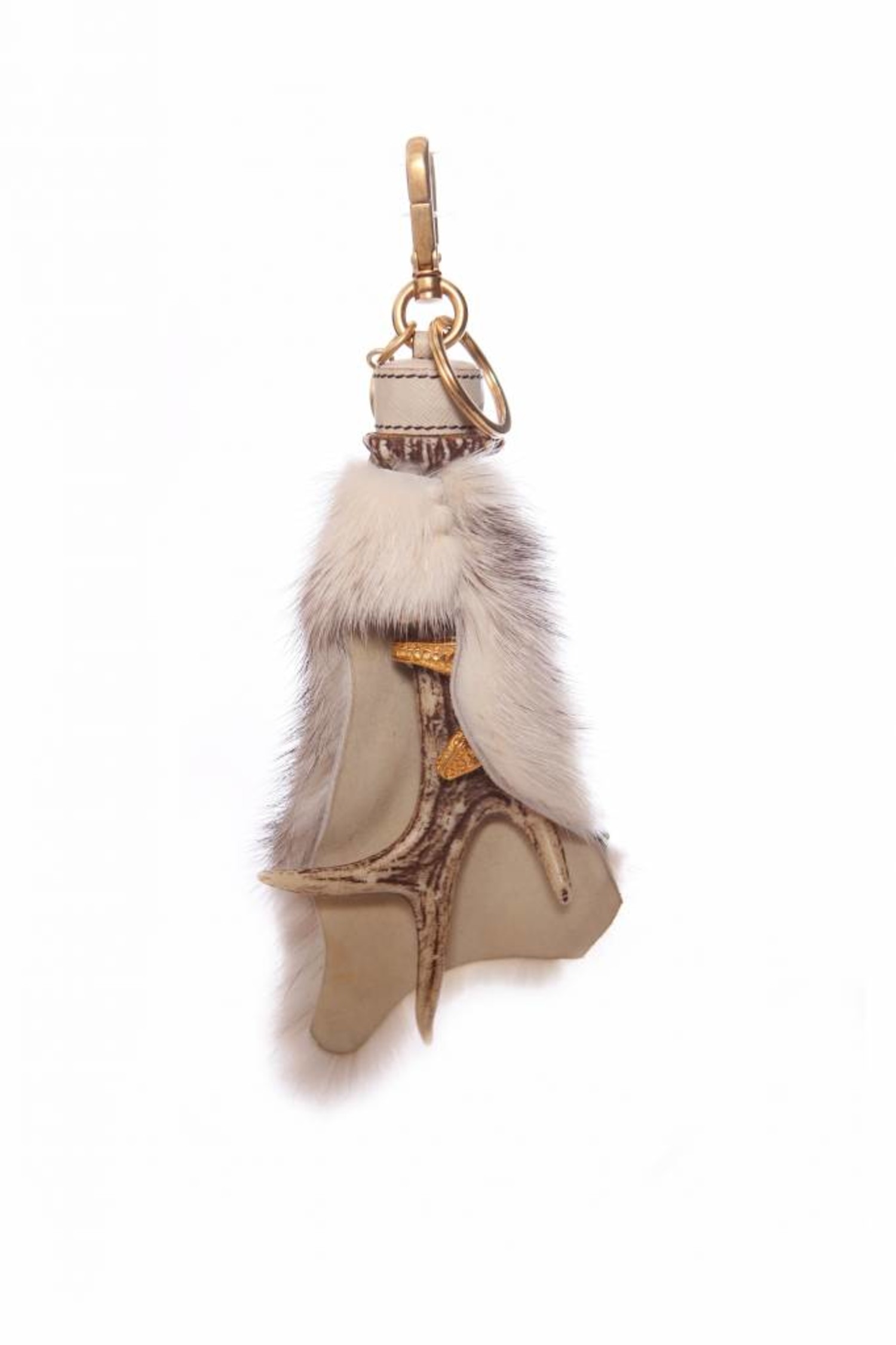 Prada, Key chain with fur and snake. - Unique Designer Pieces