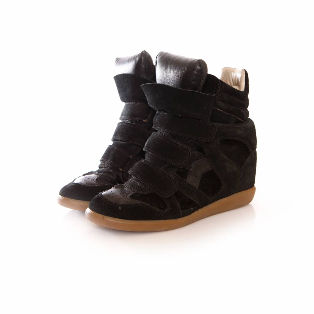 betyder th Trickle Isabel Marant, black leather/suede/ponyskin beckett sneakers in size 38. -  Unique Designer Pieces