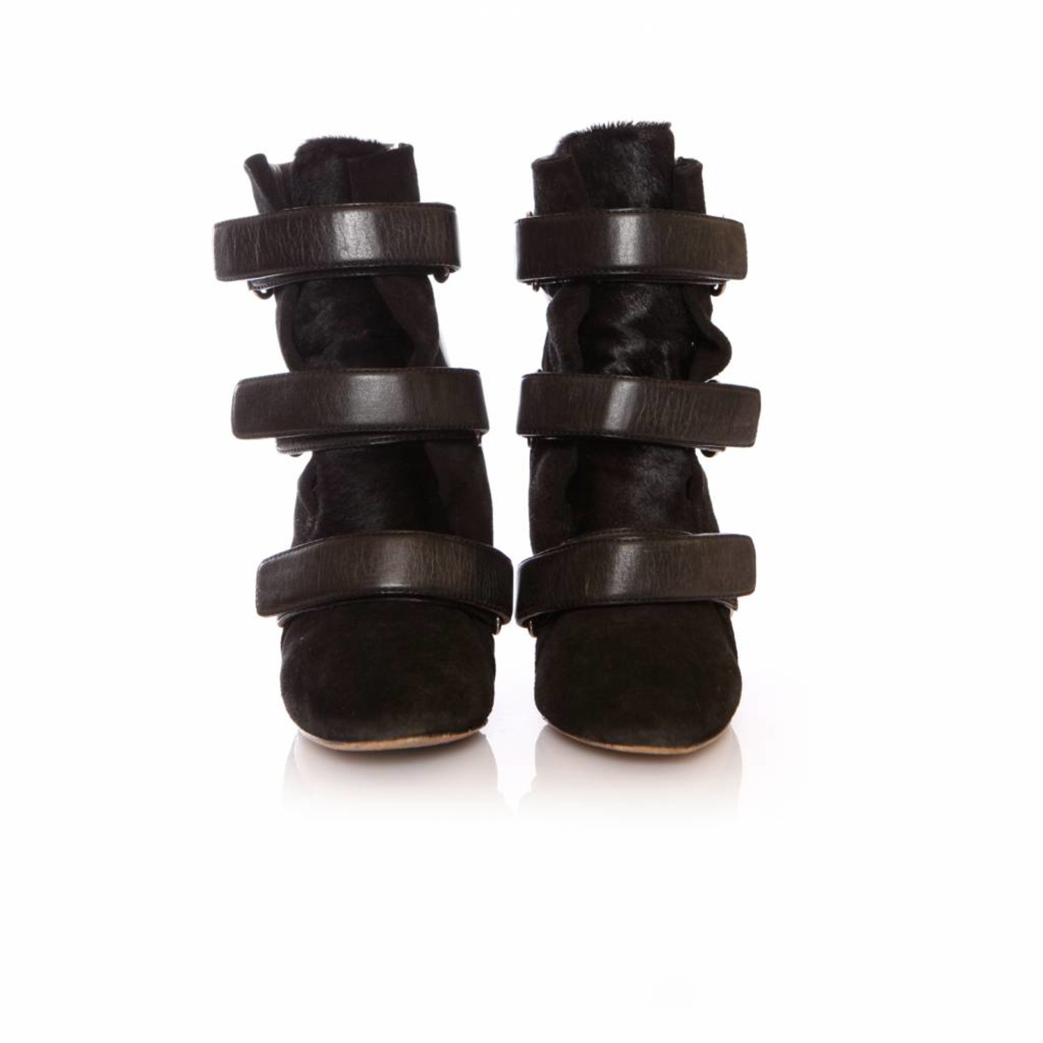 Isabel Marant, Scarlet Calfskin Suede Leather Wedge Boots in Black