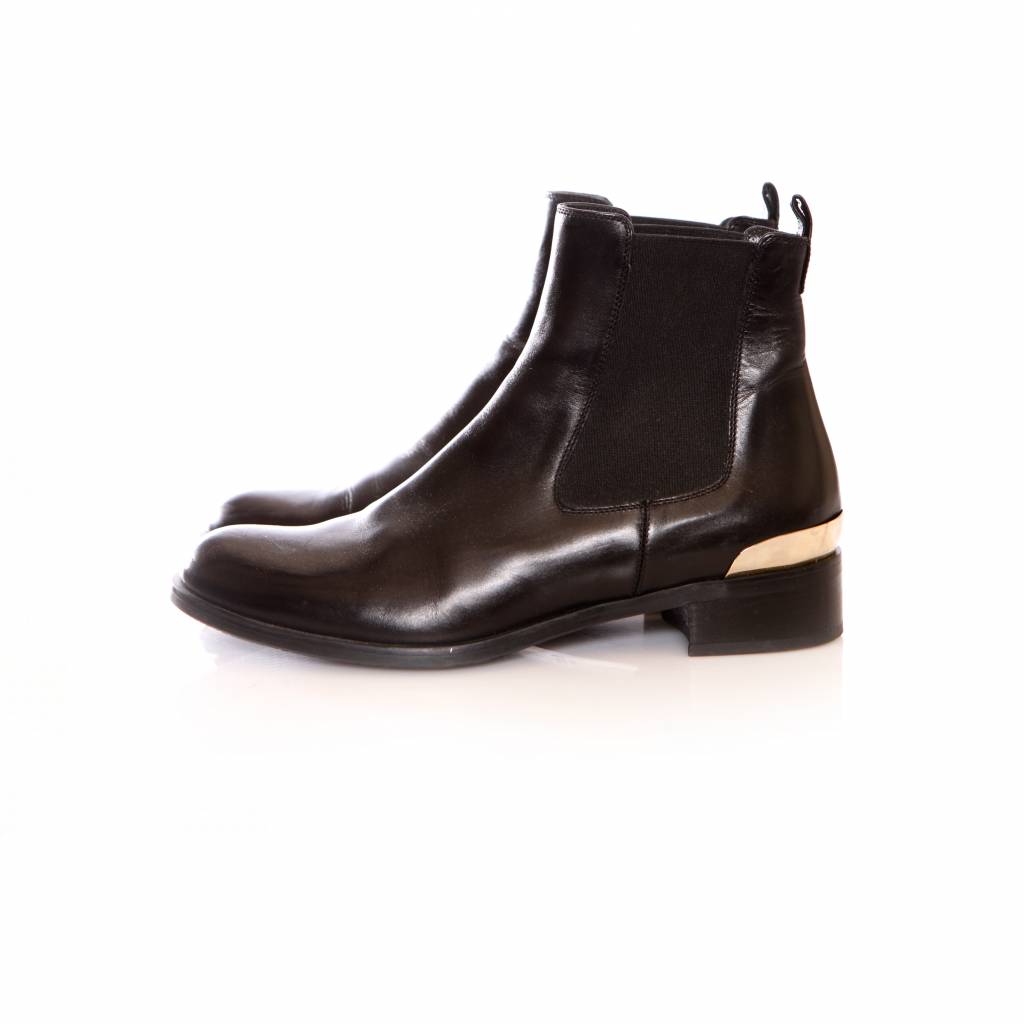 Russell & Bromley, black leather chelsea boots. - Unique Designer Pieces