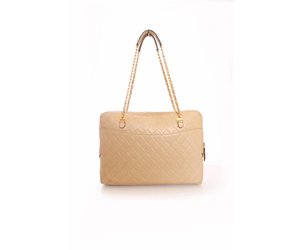 Chanel, timeless nude leather laptop bag with golden hardware. - Unique  Designer Pieces