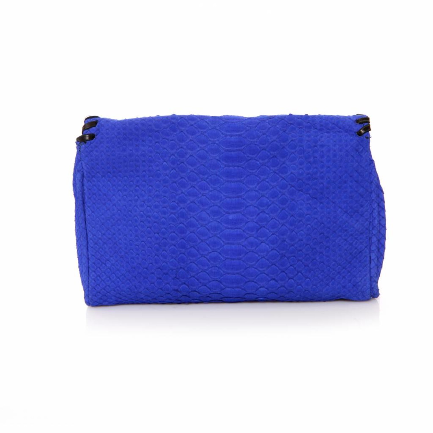 kraai Kluisje Knorrig Maison Du Posh, Kobalt blauwe clutch tas in slangenleer - Unique Designer  Pieces