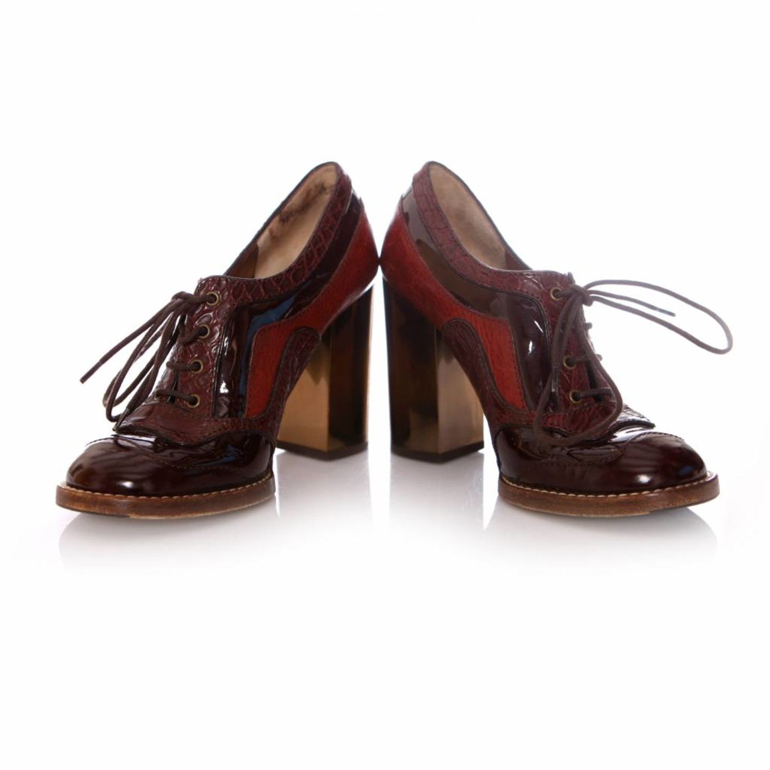 Dolce & Gabbana heeled brogue lace-up ankle boots in size