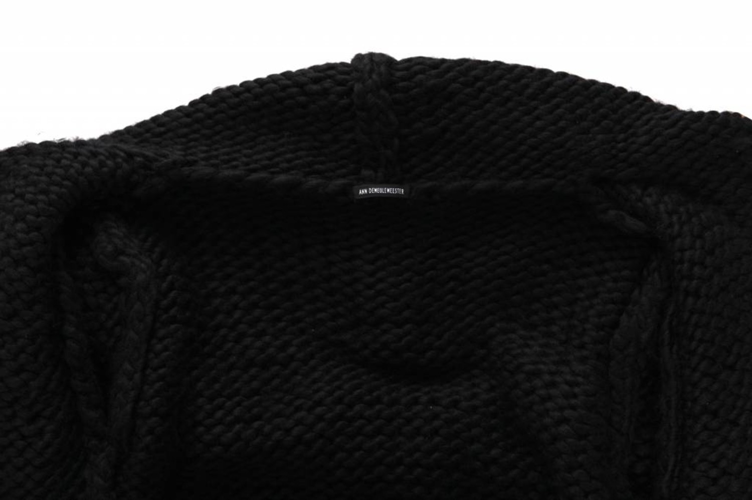 Ann Demeulemeester, black hooded woolen wrap cardigan - Unique
